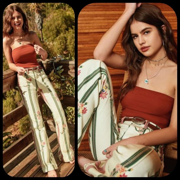 Urban Outfitters Denim - UO BDJ retro floral print Flare Bell Bottom Jeans